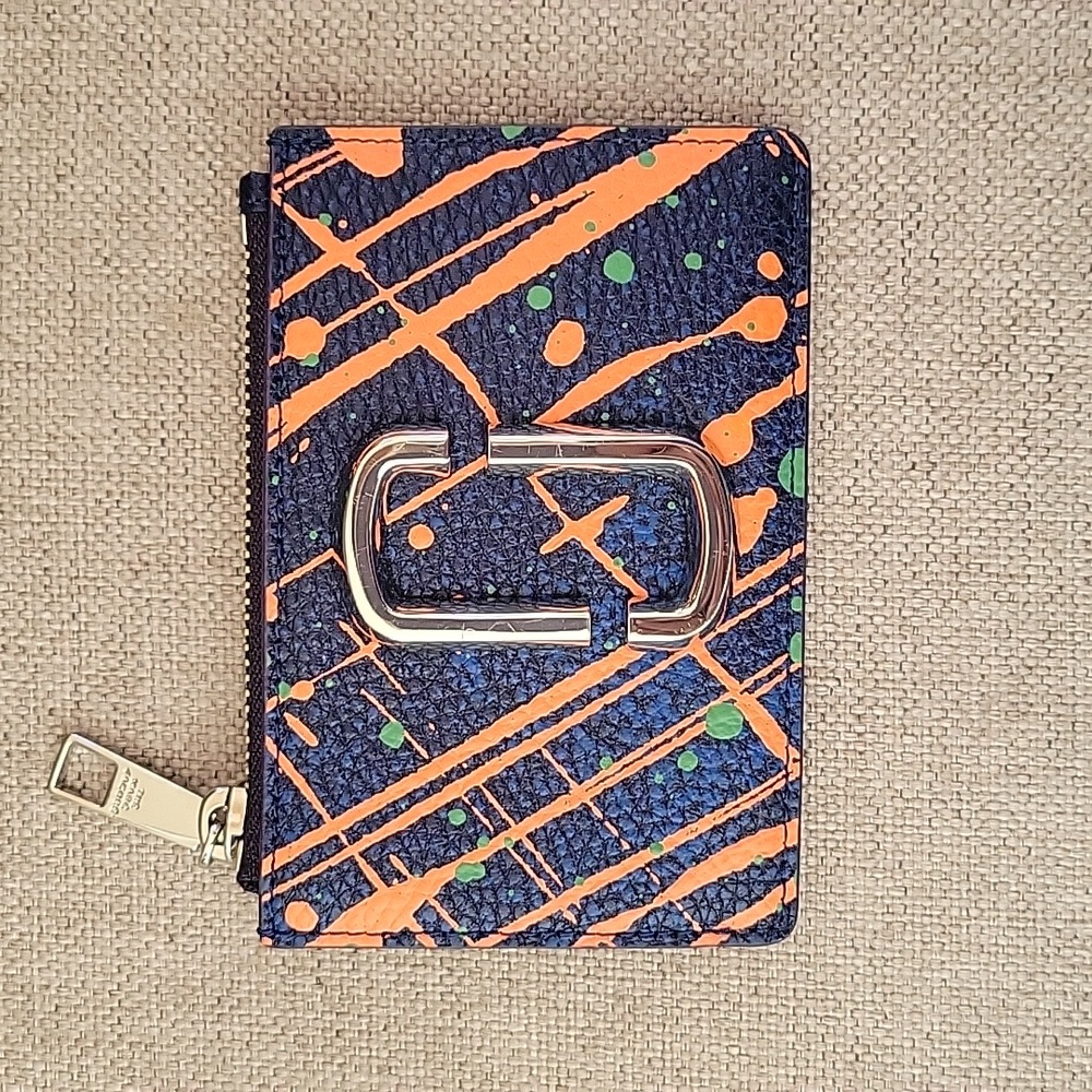 Marc Jacobs Card Holder Blue/Orange With Green Specks